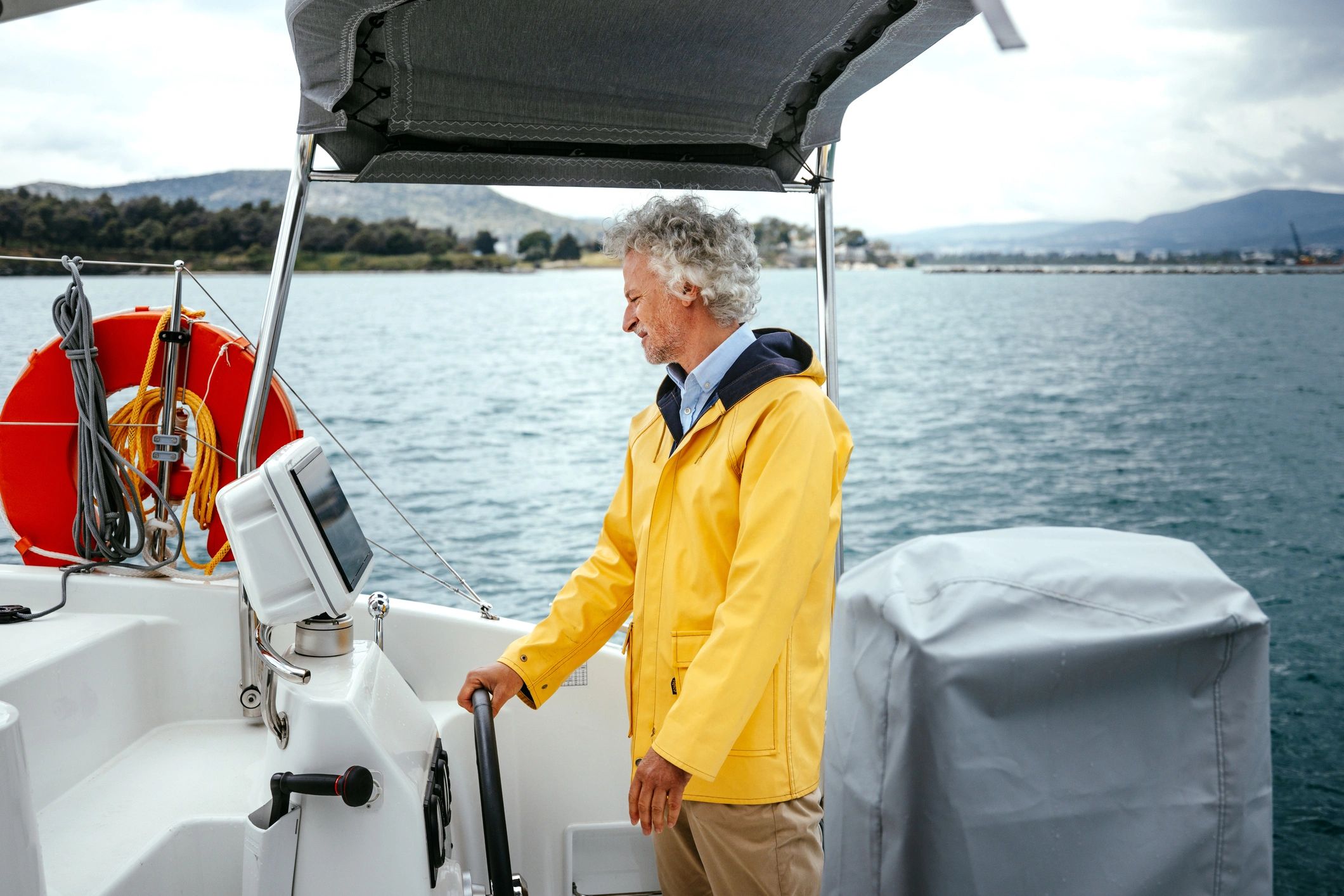 yacht captain on deck